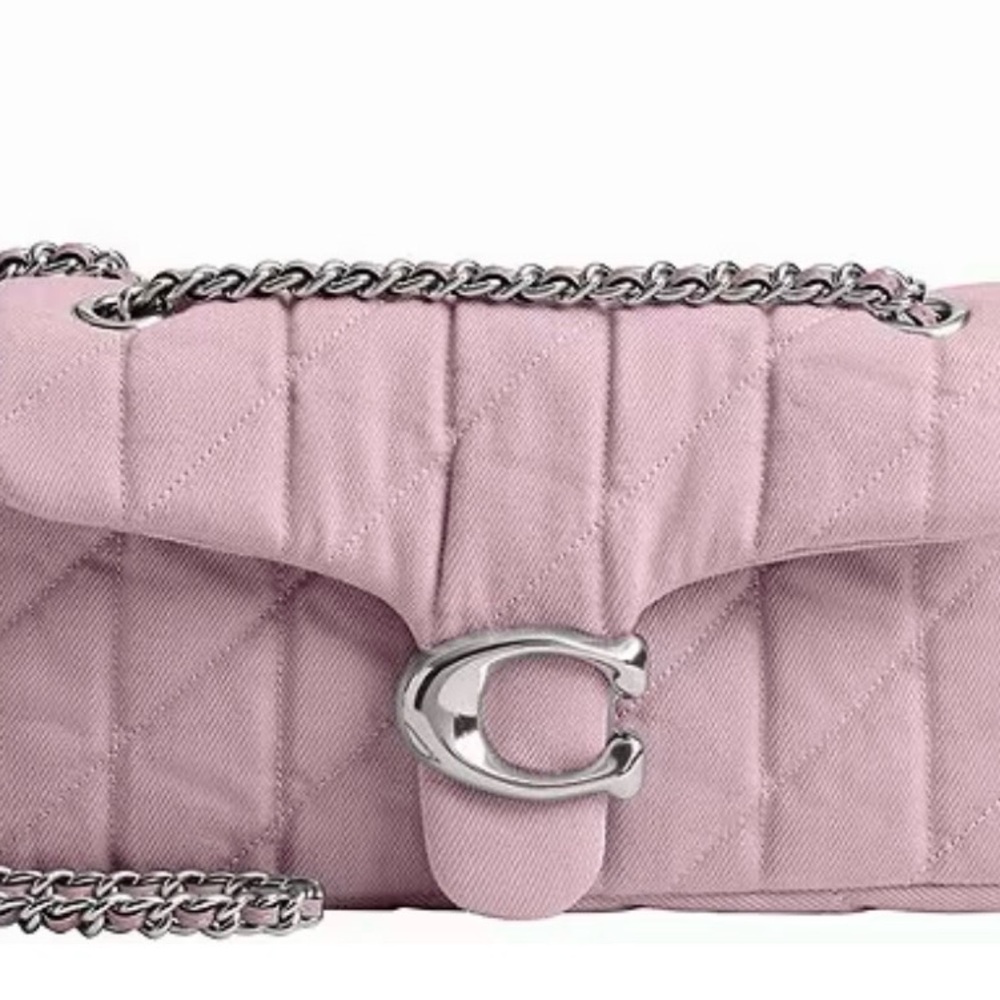 Pink coach denim tabby 12 Chain Shoulder Bag